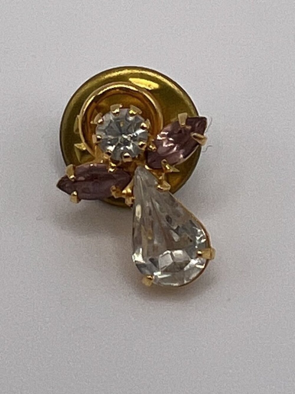 Vintage Jeweled Angel Lapel Pin